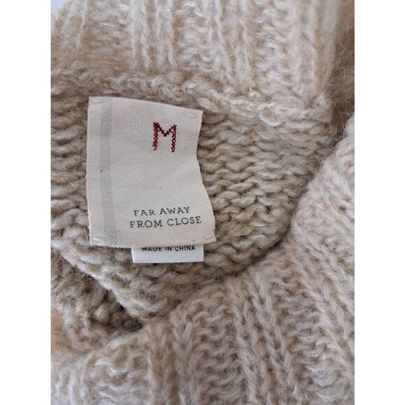 Far away from close women medium kid mohair alpaca sweater tan anthropologie - Picture 7 of 9